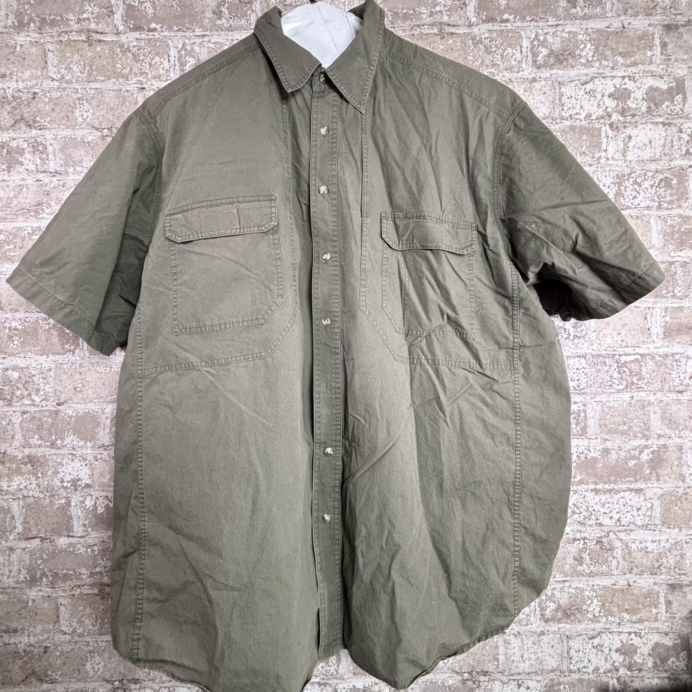 Roundtree & Yorke Shirt Mens 3XT Short Sleeve Outdoor Button Pockets Casual - Picture 2 of 6